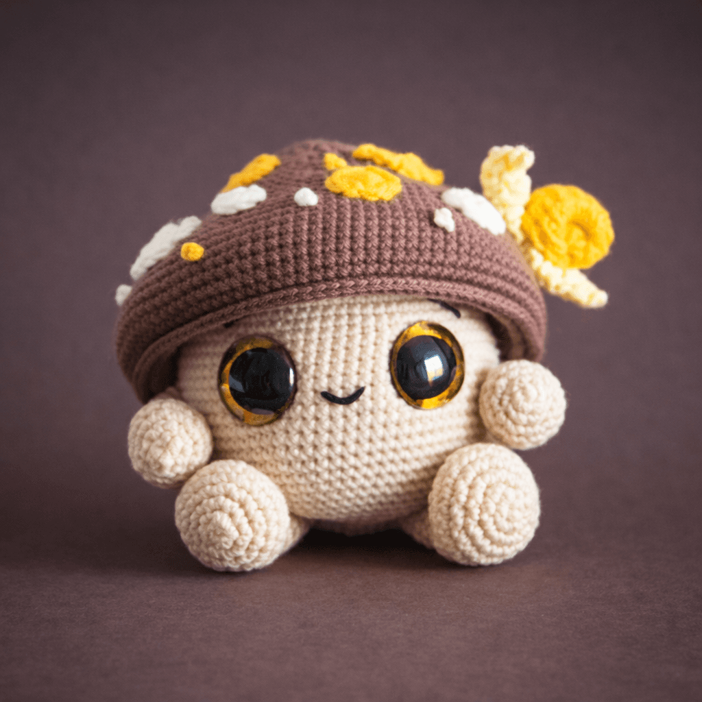 Amigurumi de cogumelo mágico